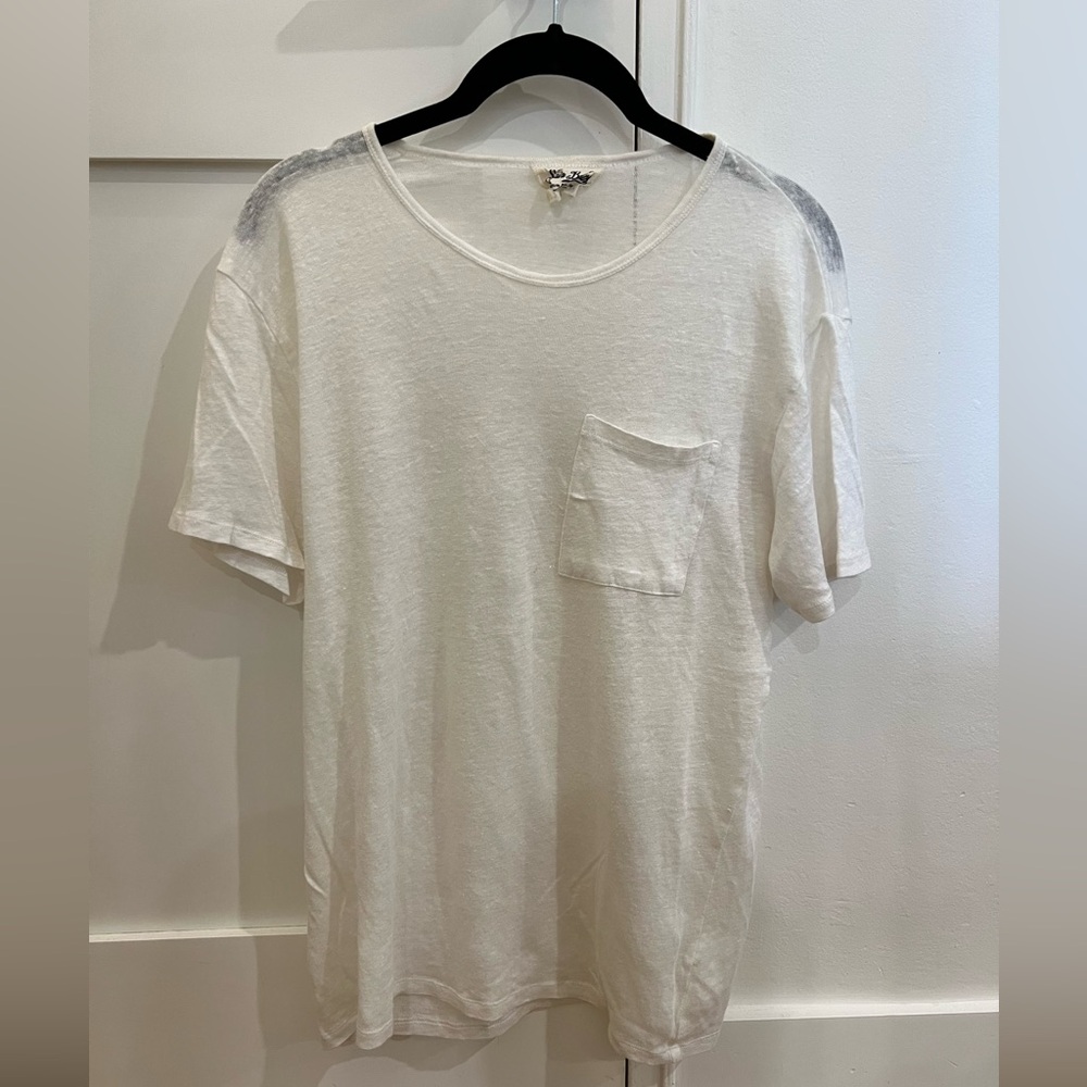SOLD- MC2 Saint Barths White Linen T-Shirt
